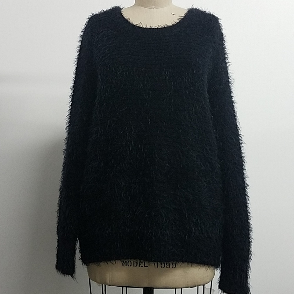 Eyelash fabric sweater